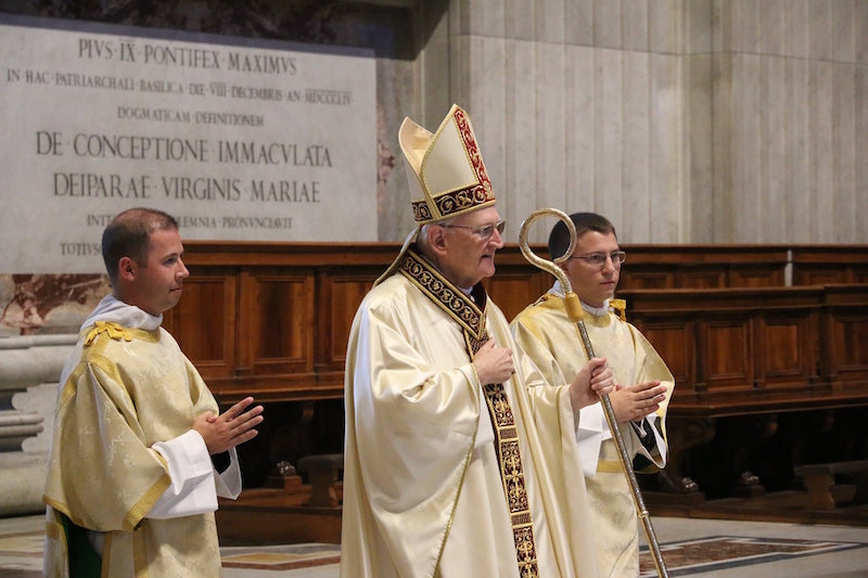 Photo 2 Deacon John meets the camers with Cardinal 2